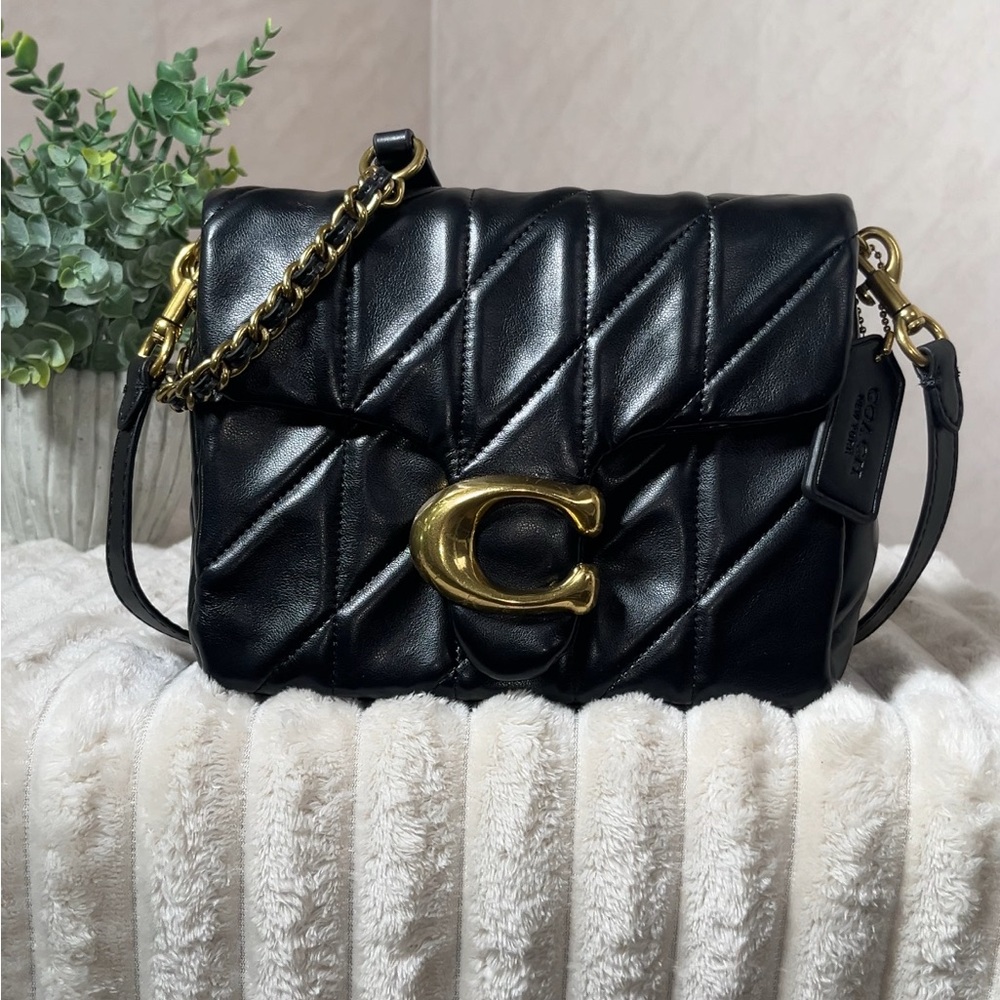 Coach Times Square Tabby Quilted Black Nappa Leather Shoulder Bag